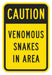 Rflctv Snakes Caution Sign 18x12in Alum
