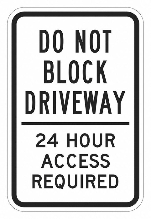 Driveway No Parking Sign 18 x 12 