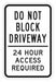 Driveway No Parking Sign 18 x 12 