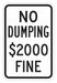 Reflective No Dumping Sign 18x12in Alum