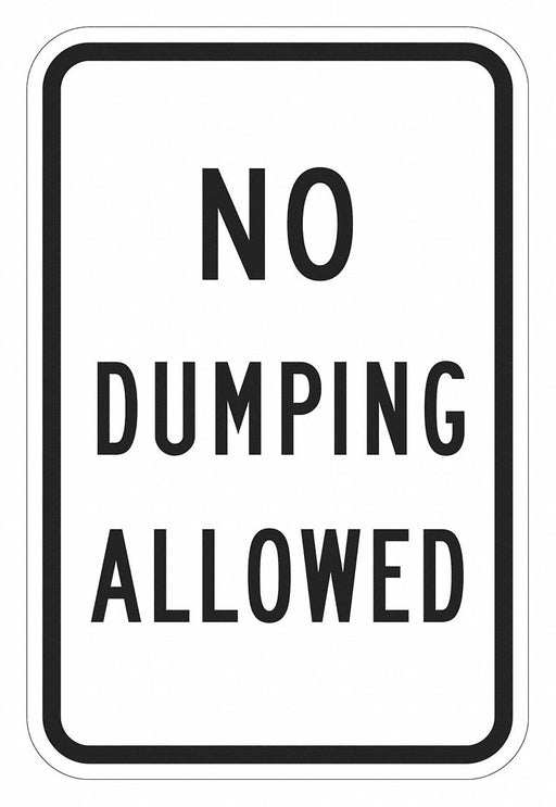 Reflective No Dumping Sign 18x12in Alum