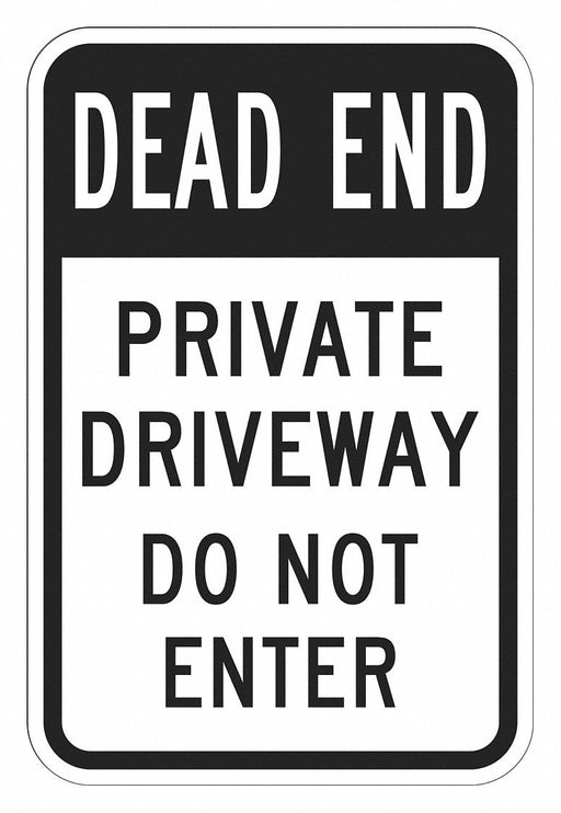 Private Driveway Traffic Sign 18 x 12 