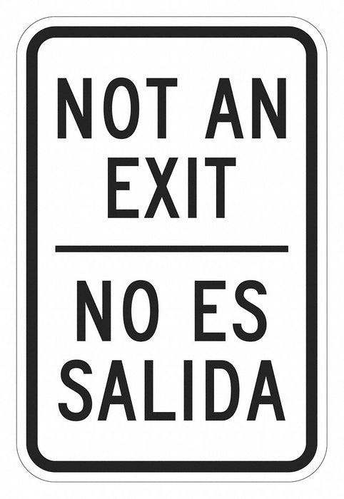 No Exit Sign For Parking Lots 18 x 12 