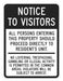 Rflctv Notice to Visitors Sign 18x12in