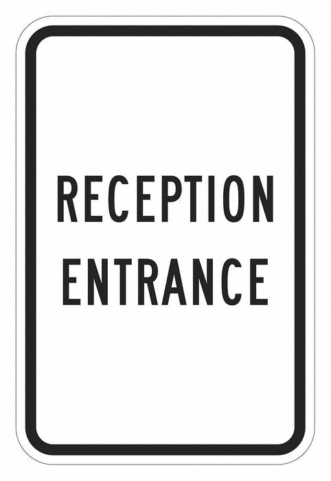 Reflective Visitors Sign 18x12in Alumin