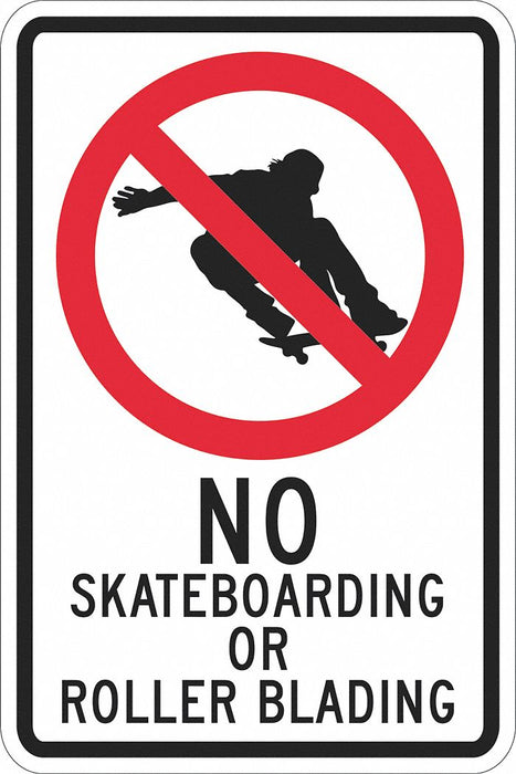 Rflctv No Skateboards Sign 18x12in Alum