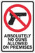 Reflective Weapons Sign 18x12in Aluminum
