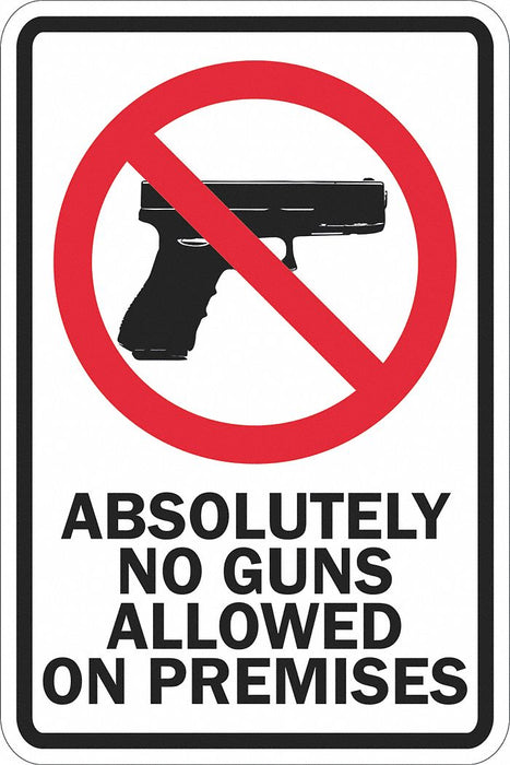 Reflective Weapons Sign 18x12in Aluminum