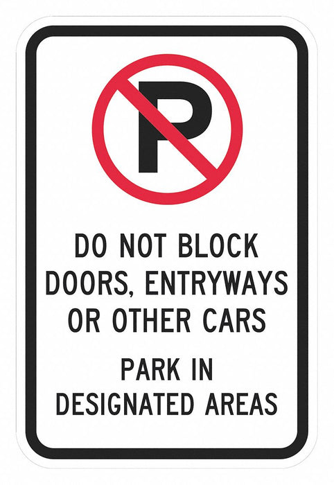 Door No Parking Sign 18 x 12 