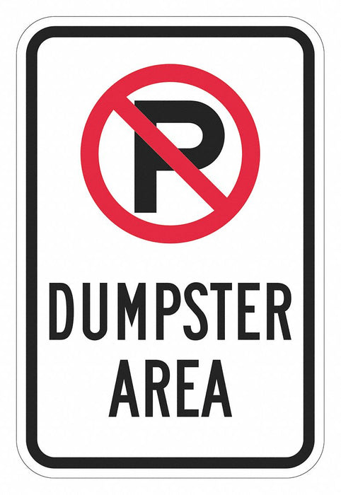 Reflective Dumpster Sign 18x12in Alumin