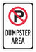 Reflective Dumpster Sign 18x12in Alumin