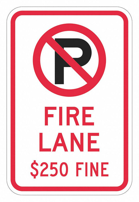 Fire Lane No Parking Sign 18 x 12 