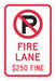 Fire Lane No Parking Sign 18 x 12 