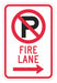 Fire Lane Parking Sign 18 x 12 