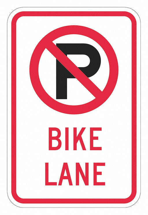 No Parking Bike Lane Sign 18 x 12 