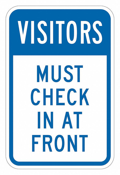 Rflctv Visitors Sign 18x12in Aluminum