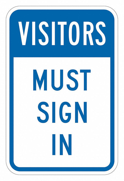 Rflctv Visitors Sign 18x12in Alum