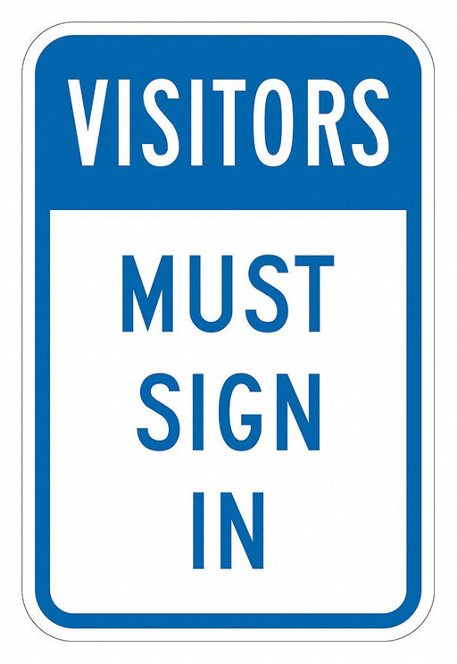 Rflctv Visitors Sign 18x12in Aluminum