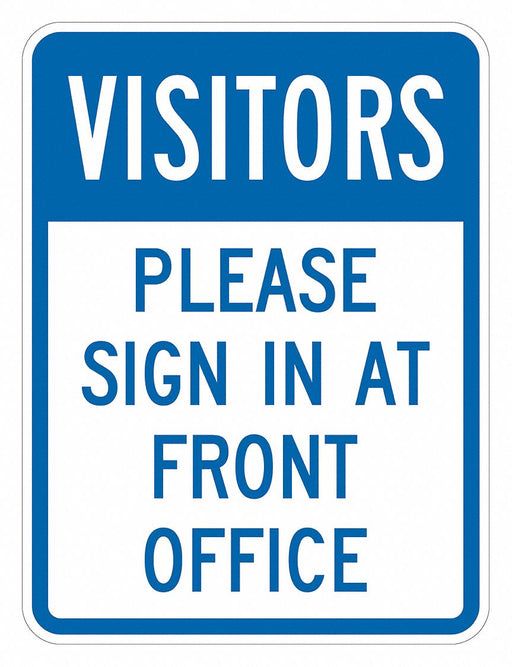 Rflctv Visitors Sign 18x12in Alum