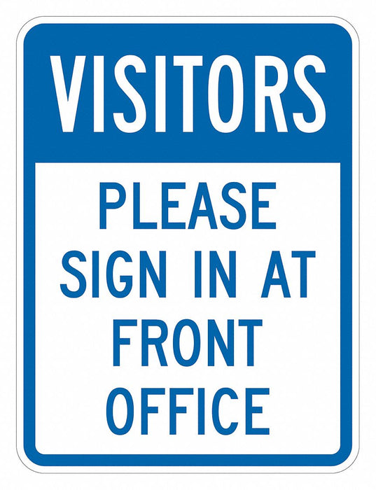 Rflctv Visitors Sign 18x12in Alum