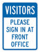 Rflctv Visitors Sign 18x12in Aluminum
