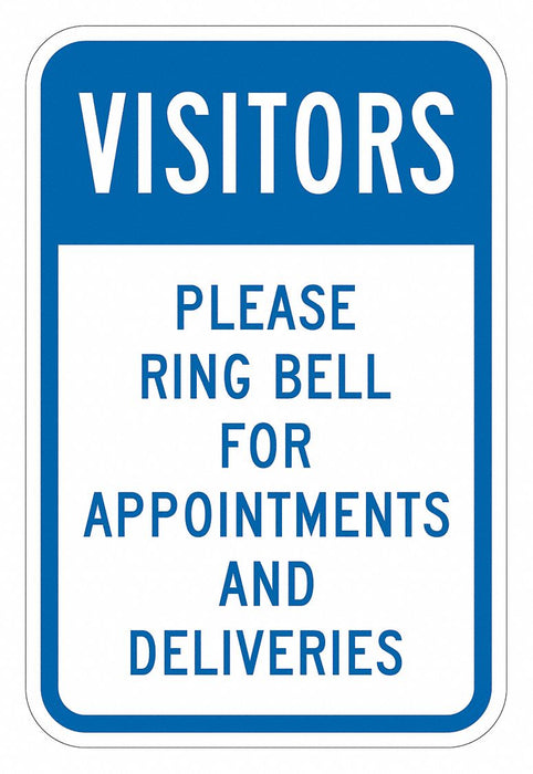 Rflctv Visitors Sign 18x12in Aluminum