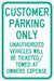 Customer Parking Sign 18 x 12 