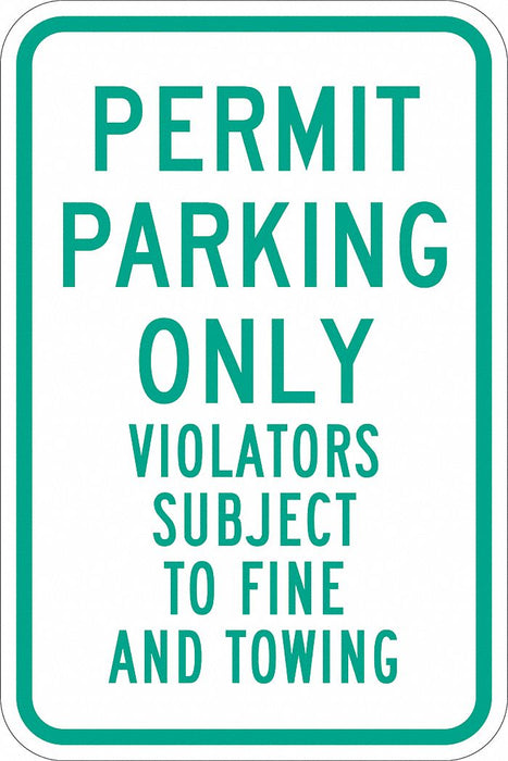 Permit Parking Sign 18 x 12 