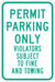 Permit Parking Sign 18 x 12 