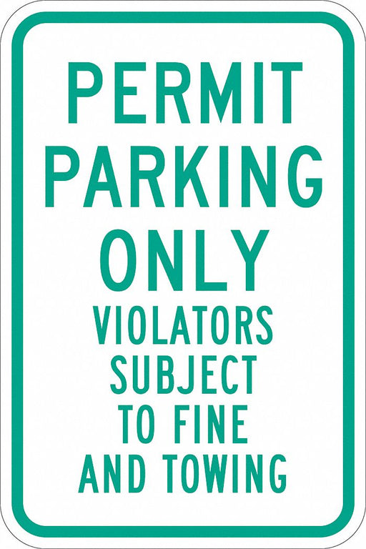 Permit Parking Sign 18 x 12 