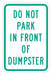 Dumpster No Parking Sign 18 x 12 