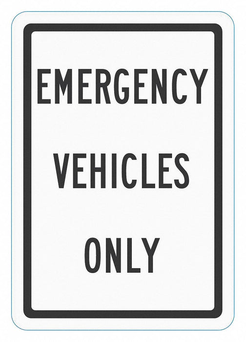 Emergency Vehicle Parking Sign 18 x 12 