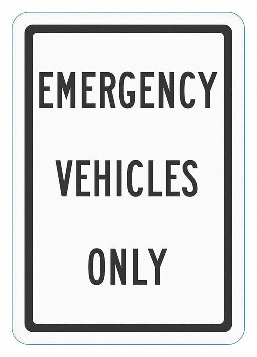 Emergency Vehicle Parking Sign 18 x 12 