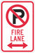 Fire Lane Parking Sign 18 x 12 