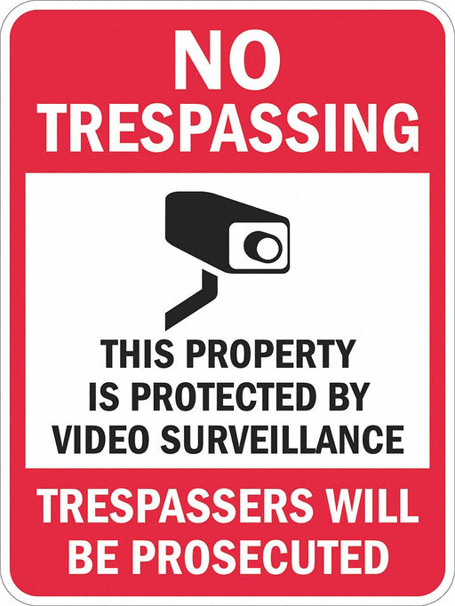 Rflctv No Trespassing Sign 18x12in Alum