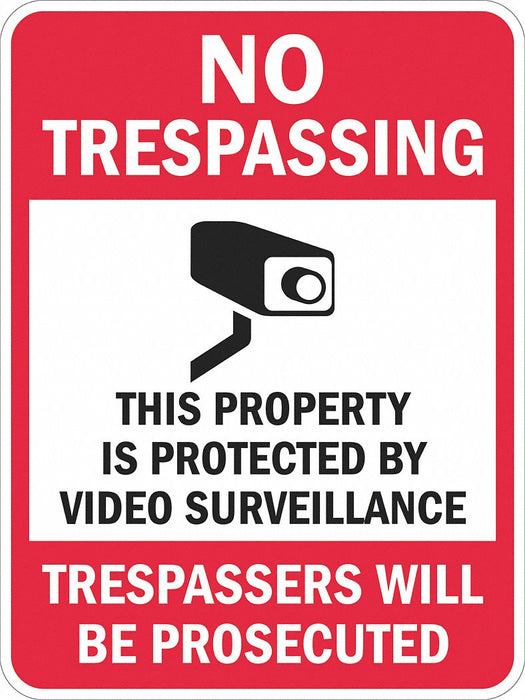 Rflctv No Trespassing Sign 18x12in Alum