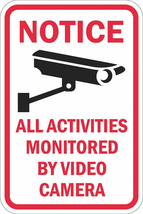 Rflctv Surveillance Notice Sign 18x12in