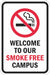 Reflective No Smoking Sign 18x12in Alum