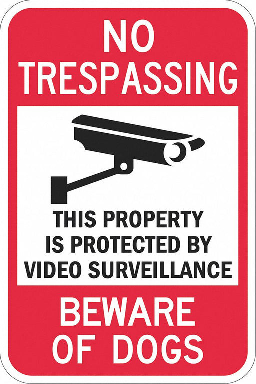 Rflctv No Trespassing Sign 18x12in Alum