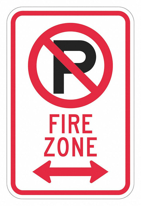 Fire Lane No Parking Sign 18 x 12 