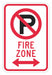 Fire Lane No Parking Sign 18 x 12 