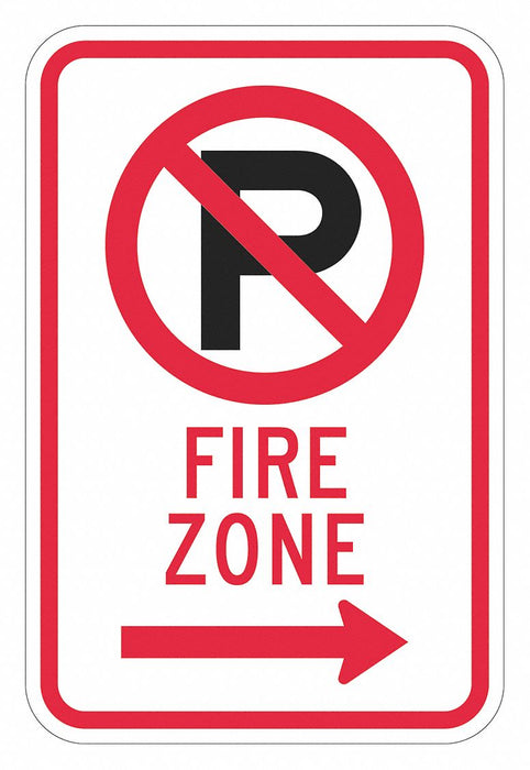 Fire Lane No Parking Sign 18 x 12 