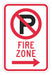 Fire Lane No Parking Sign 18 x 12 