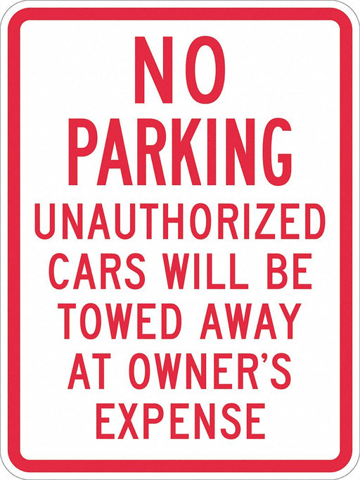 Tow Zone No Parking Sign 18 x 12 