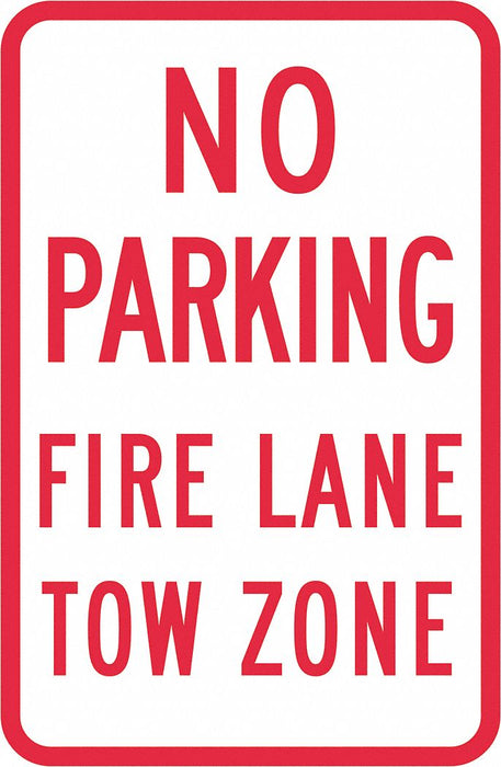 Fire Lane No Parking Sign 18 x 12 