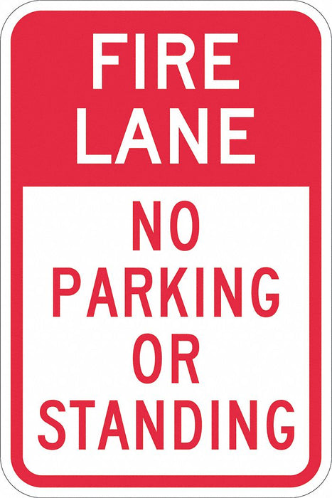 Fire Lane No Parking Sign 18 x 12 