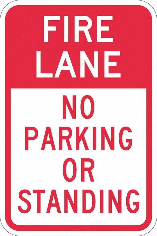 Fire Lane No Parking Sign 18 x 12 