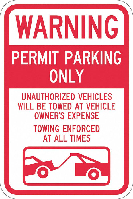 Permit Parking Sign 18 x 12 