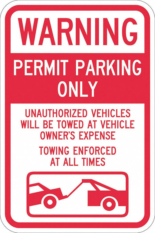 Permit Parking Sign 18 x 12 