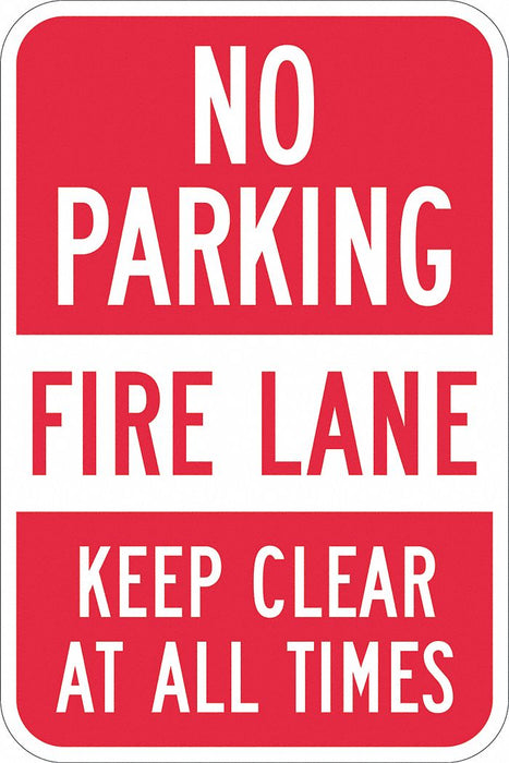 Fire Lane No Parking Sign 18 x 12 